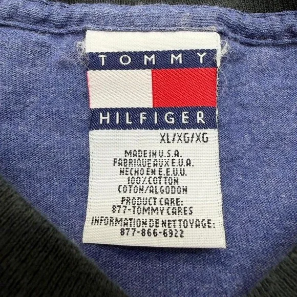 Vtg Tommy Hilfiger "Tommy rocks" biker shirt 90s size men's xl - Picture 2 of 6